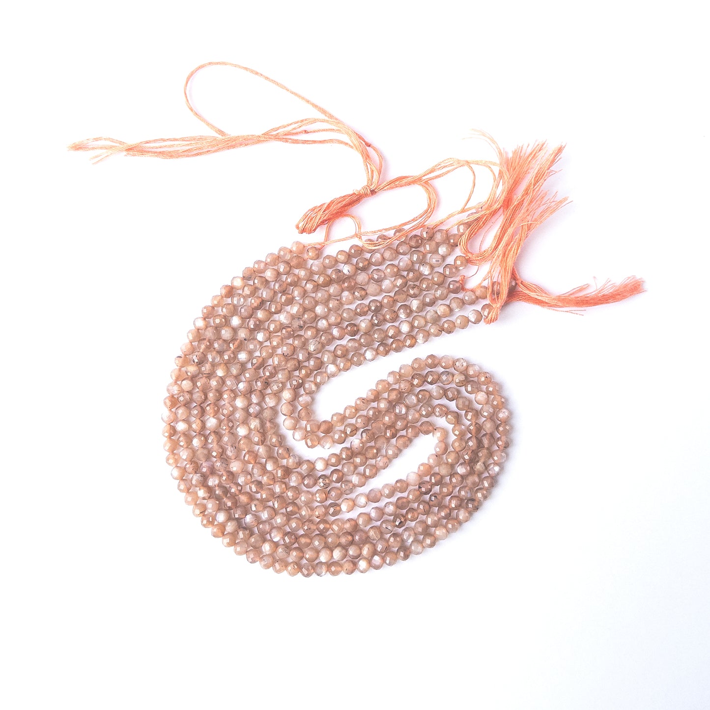 Authentic Chocolate Moonstone rondelle stone beads with soft shimmer, ideal for DIY jewellery and gemstone beadwork.