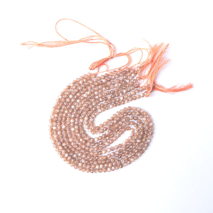 Authentic Chocolate Moonstone rondelle stone beads with soft shimmer, ideal for DIY jewellery and gemstone beadwork.