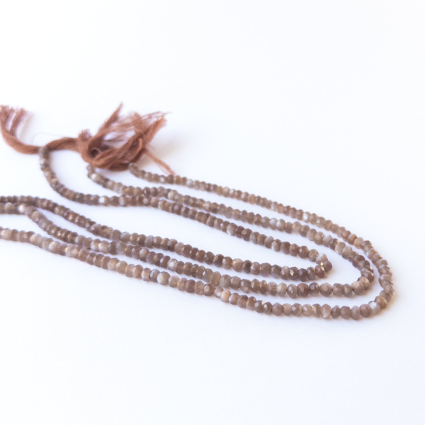 Authentic Chocolate Moonstone stone beads, 4.5–5mm faceted rondelles ideal for handmade jewellery components.