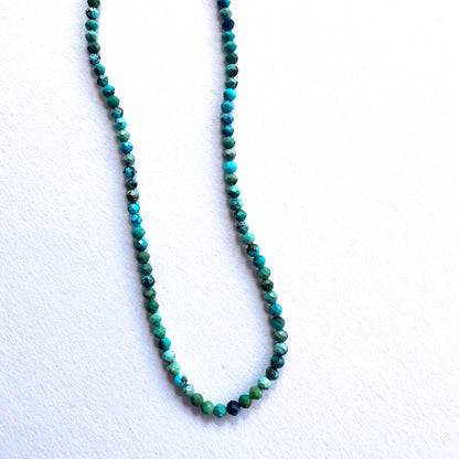 Natural gemstone beads in Chrysocolla with 2.5mm size and 0.3mm drilled holes.