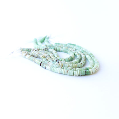 Genuine Chrysoprase gemstone beads with smooth wheel cut, perfect for artisan jewellery designs.