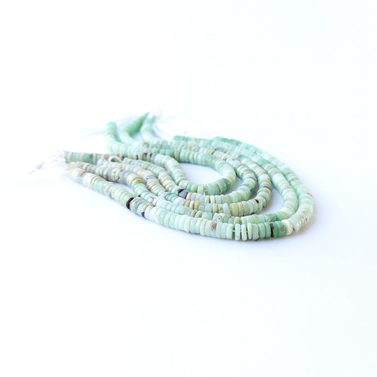 Genuine Chrysoprase gemstone beads with smooth wheel cut, perfect for artisan jewellery designs.