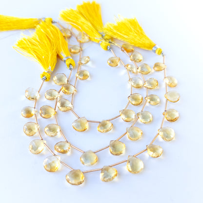 Authentic Citrine gemstone beads showcasing radiant colour, fine faceting and premium bead quality for jewellery designers.