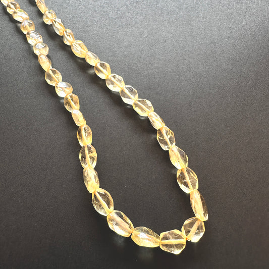 Natural gemstone beads featuring Citrine with precision faceting and warm, sunny colour.