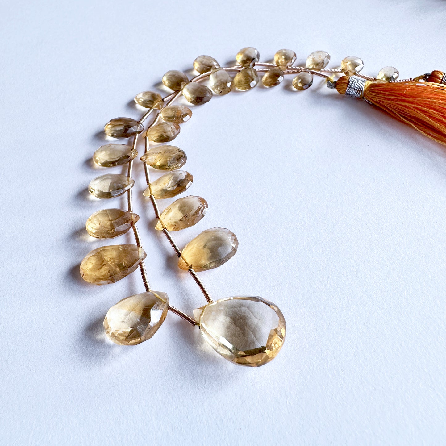 Citrine| Faceted Pear | 10-18mm Bead Size | 27cm Strand Length |  25 Pieces | 80 Carats