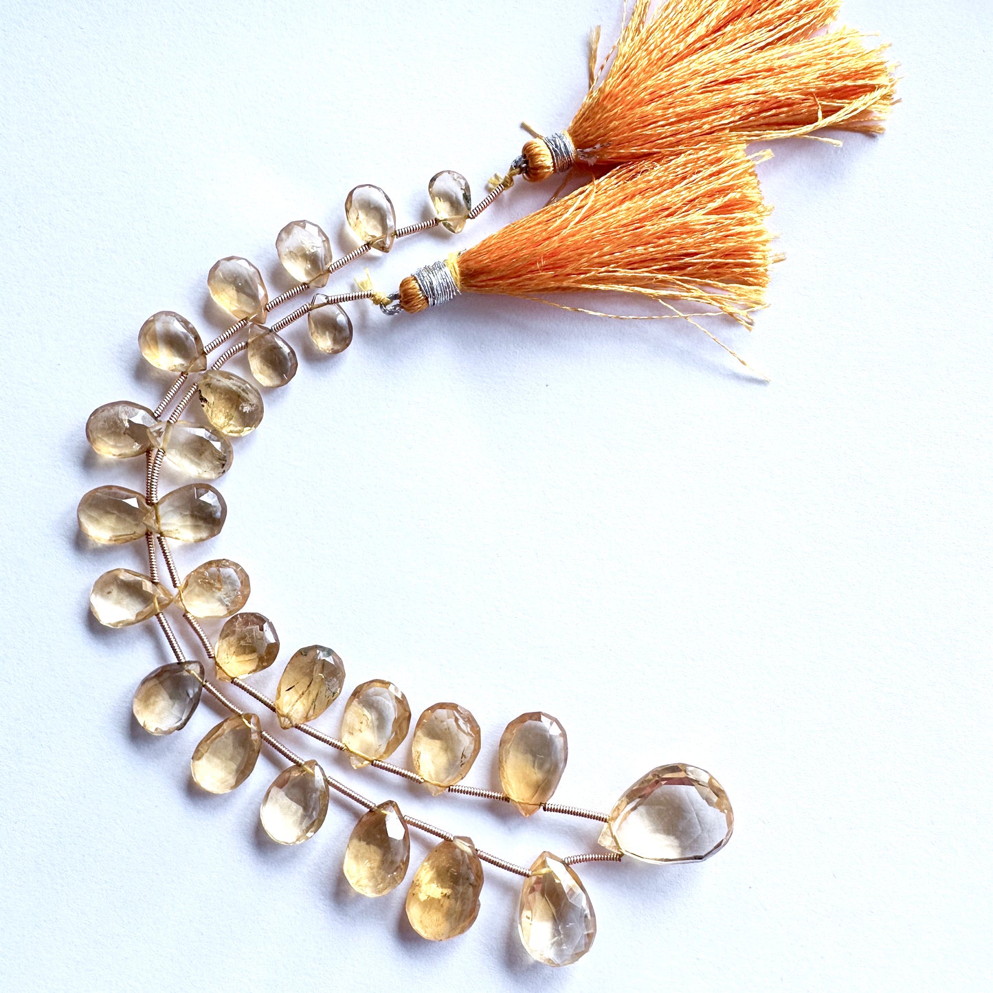 Citrine| Faceted Pear | 10-18mm Bead Size | 27cm Strand Length |  25 Pieces | 80 Carats