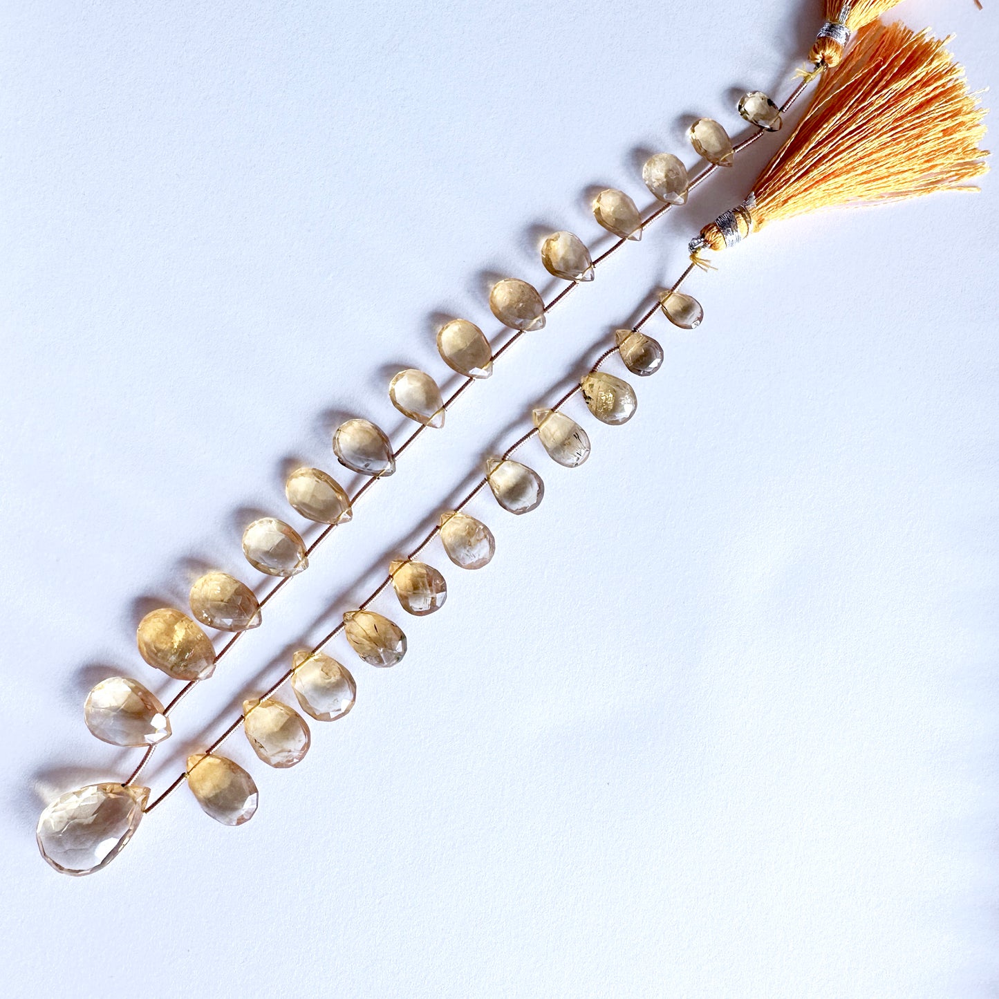 Citrine| Faceted Pear | 10-18mm Bead Size | 27cm Strand Length |  25 Pieces | 80 Carats