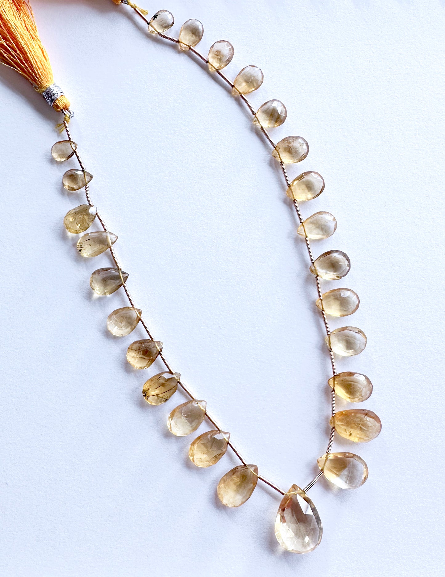 Citrine| Faceted Pear | 10-18mm Bead Size | 27cm Strand Length |  25 Pieces | 80 Carats