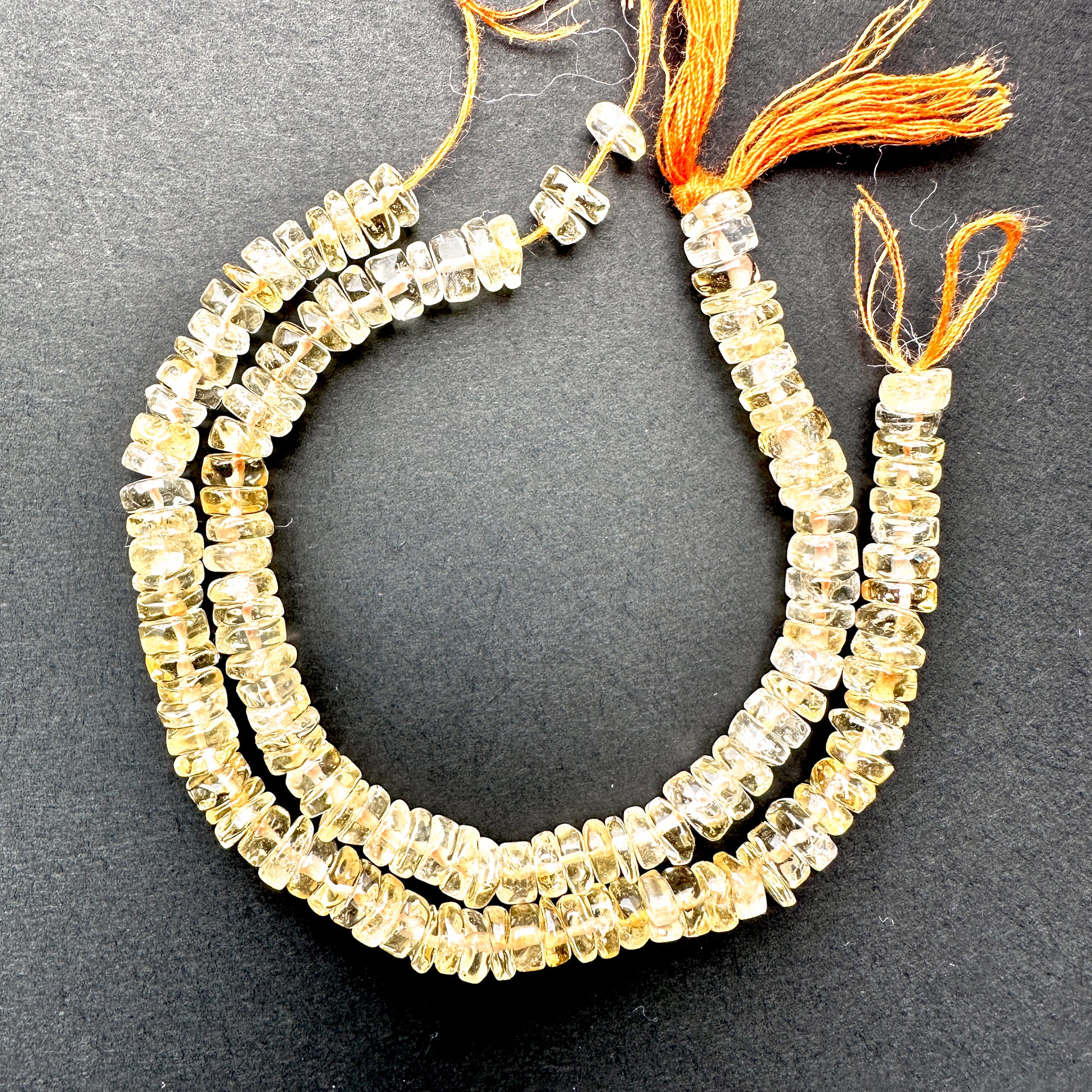 Natural gemstone beads in Citrine, 6mm size, ideal for vibrant DIY jewellery designs.