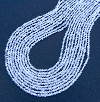 Natural gemstone beads in Crystal rondelle cut, ideal for DIY jewellery and artisan designs.