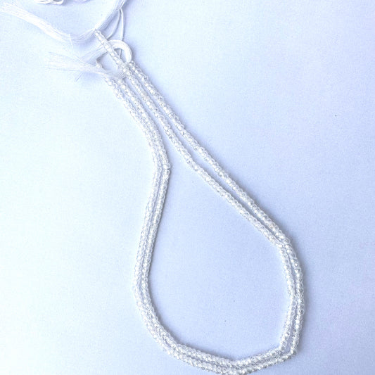 Cubic Zirconia beads arranged in a 33cm strand with consistent cut and clarity.