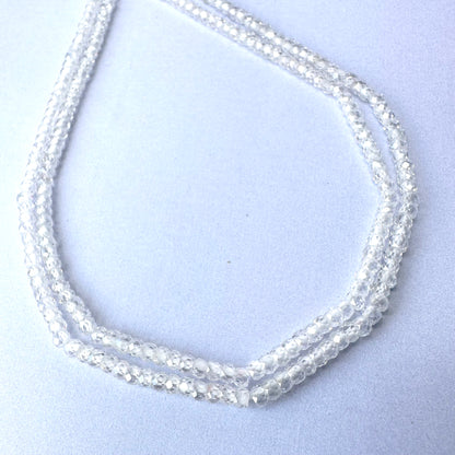 Close-up of Cubic Zirconia beads showing brilliant sparkle and polished facets.