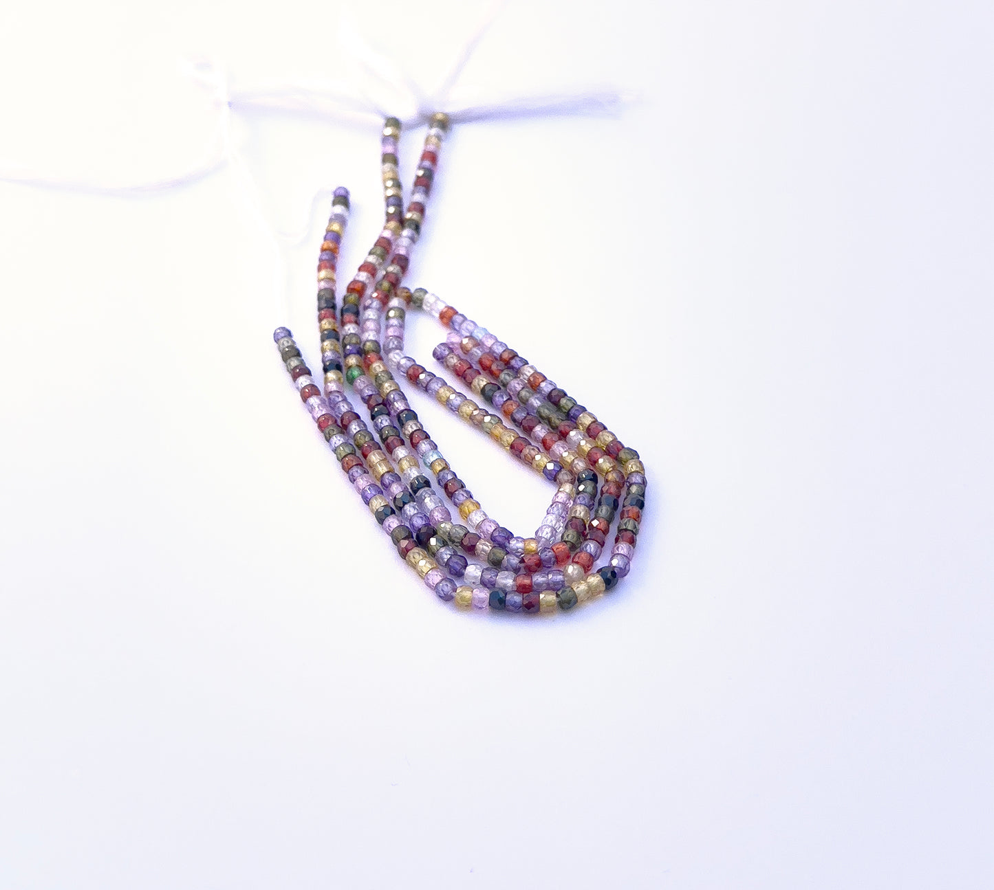 Natural gemstone beads for DIY jewellery featuring Cubic Zirconia in 3.1mm faceted rondelle shape.