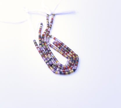 Natural gemstone beads for DIY jewellery featuring Cubic Zirconia in 3.1mm faceted rondelle shape.