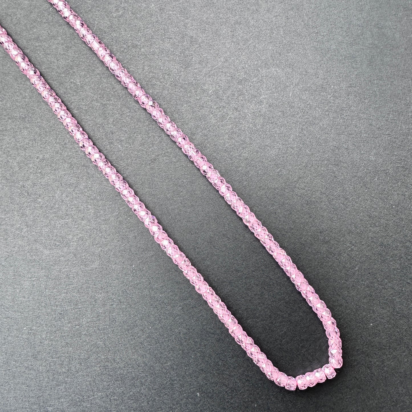 Handmade jewellery components featuring Pink Cubic Zirconia beads with consistent size and brilliant finish.