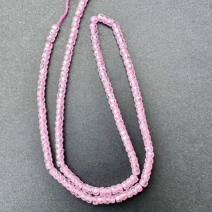 Stone Beads in Pink Cubic Zirconia with refined faceted rondelle cut for handmade jewellery components.