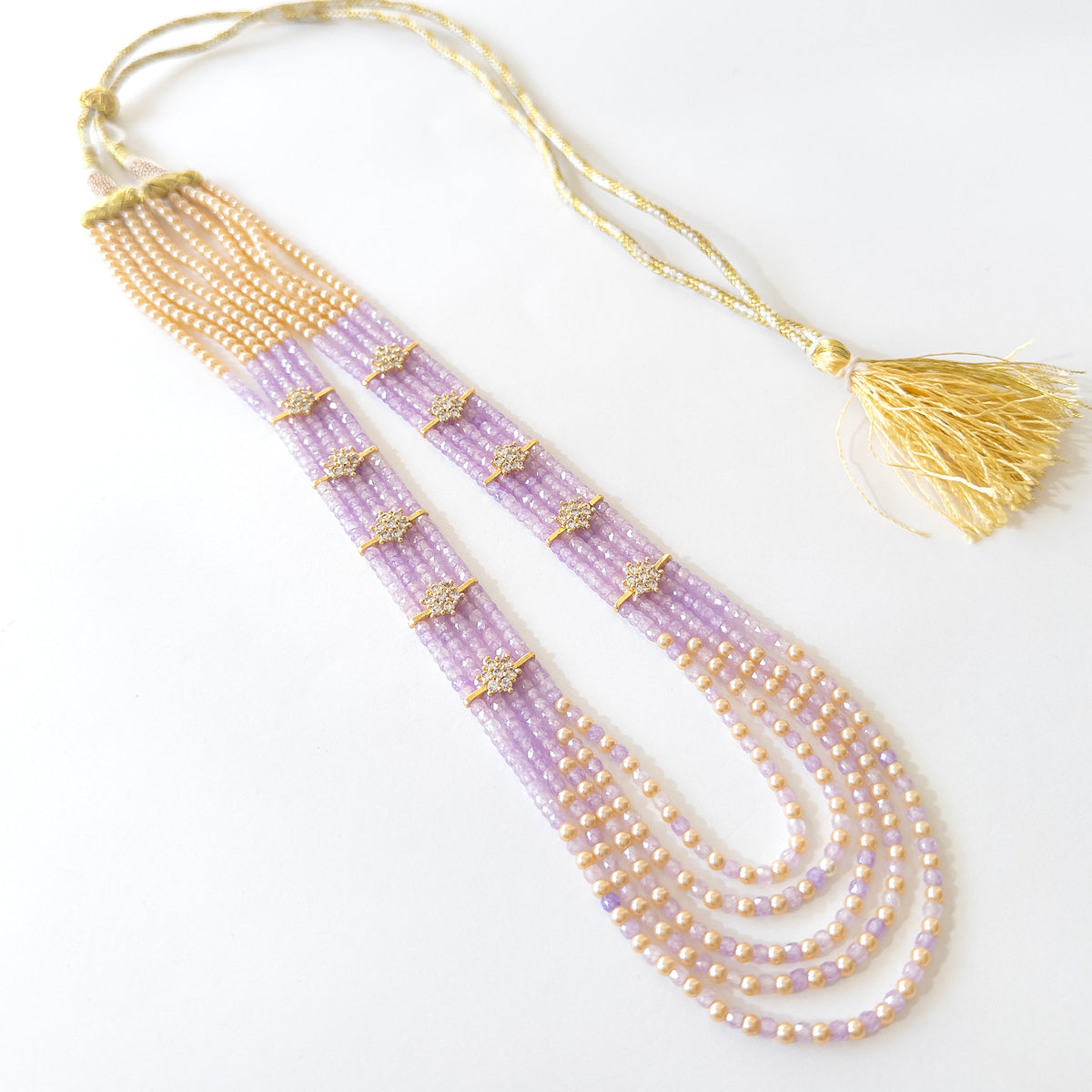 cubic zirconia faceted rondelle beads necklace with luminous shine and elegant finish.