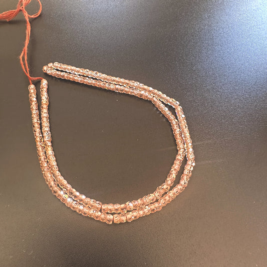 Cubic Zirconia faceted rondelle beads in 3mm size arranged on a 36cm strand with brilliant sparkle and clarity.