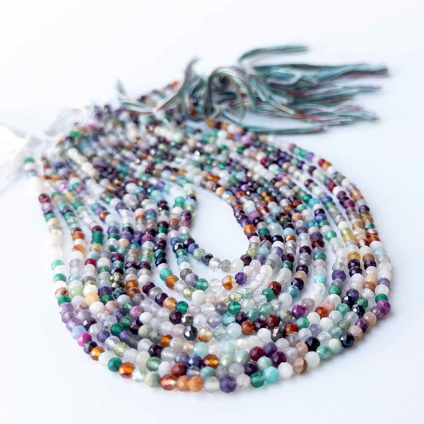 High‑quality Disco rondelle beads arranged neatly for gemstone jewellery and beading projects.