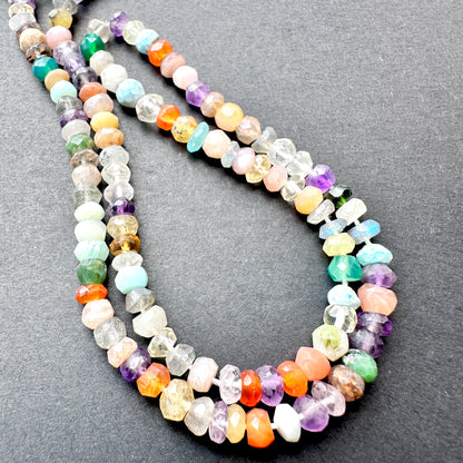 Stone Beads in Disco with precision faceted rondelle cut for handmade jewellery components.