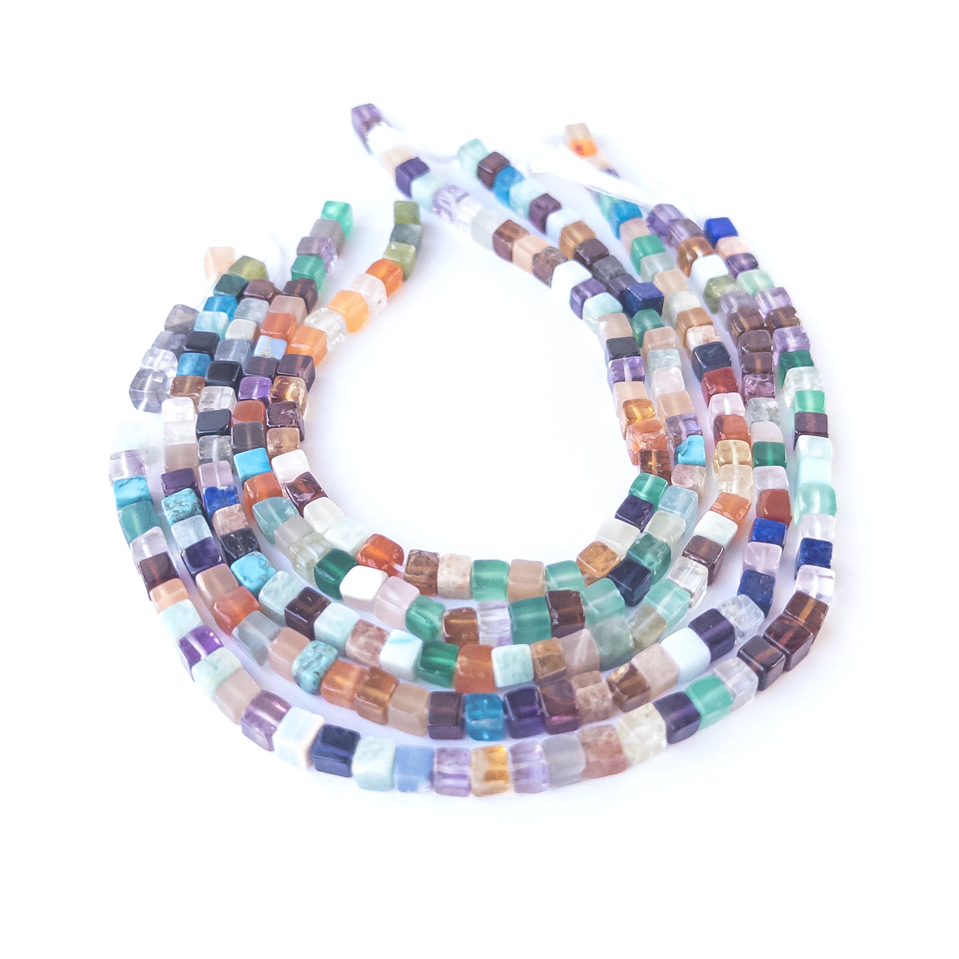 Authentic Disco gemstone beads showcasing bold shine, smooth cube shaping and premium bead quality for jewellery designers.