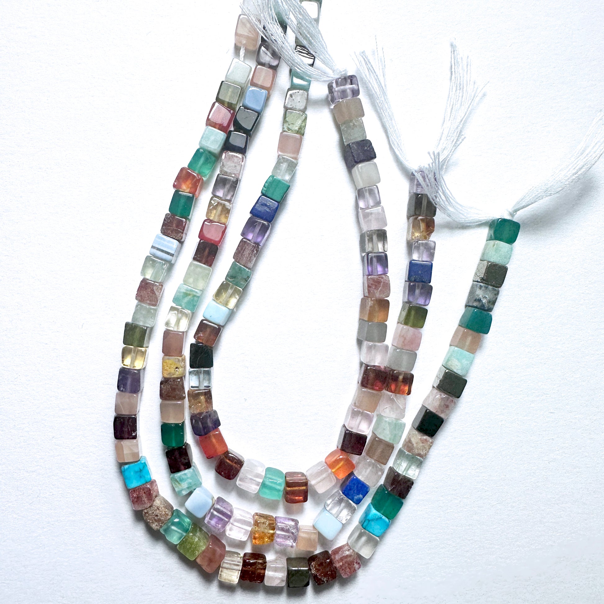 Disco Smooth Square gemstone beads with polished finish, 4.3-4.5mm, versatile for handmade jewellery and DIY beadwork.