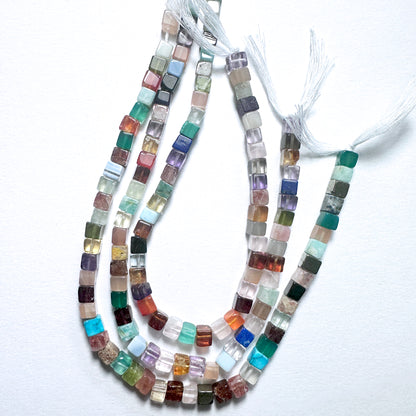 Disco Smooth Square gemstone beads with polished finish, 4.3-4.5mm, versatile for handmade jewellery and DIY beadwork.