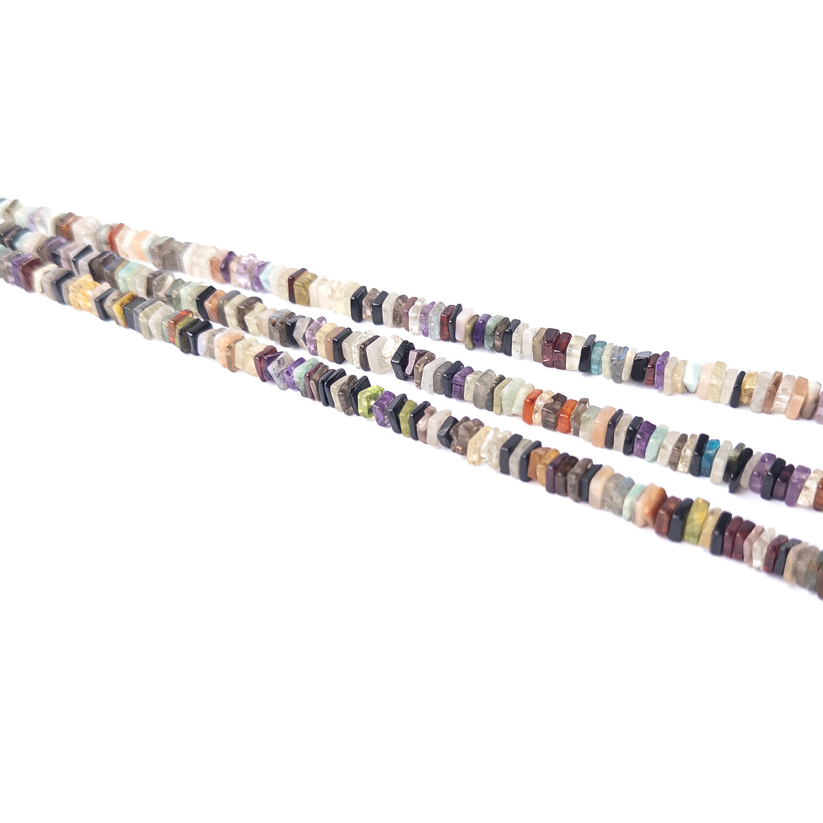 Smooth Square Heishi Disco beads in assorted 4.7–5mm sizes for handmade jewellery components.