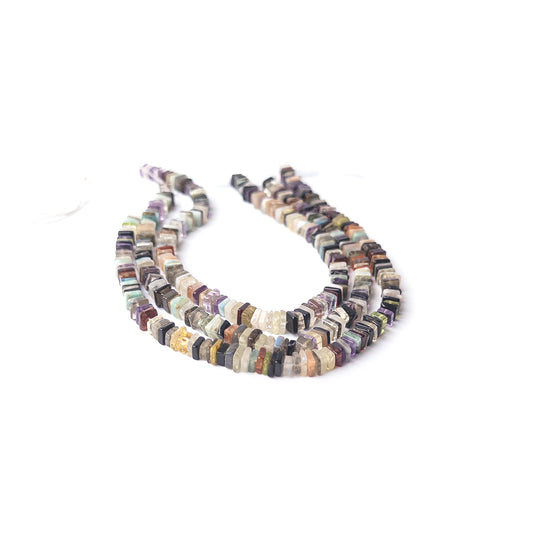 Genuine Disco stone beads with smooth square Heishi shape and modern geometric appeal.