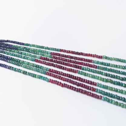Premium Dyed Corundum rondelle beads with faceted shine, ideal gemstone beads for DIY jewellery and creative bead designs.