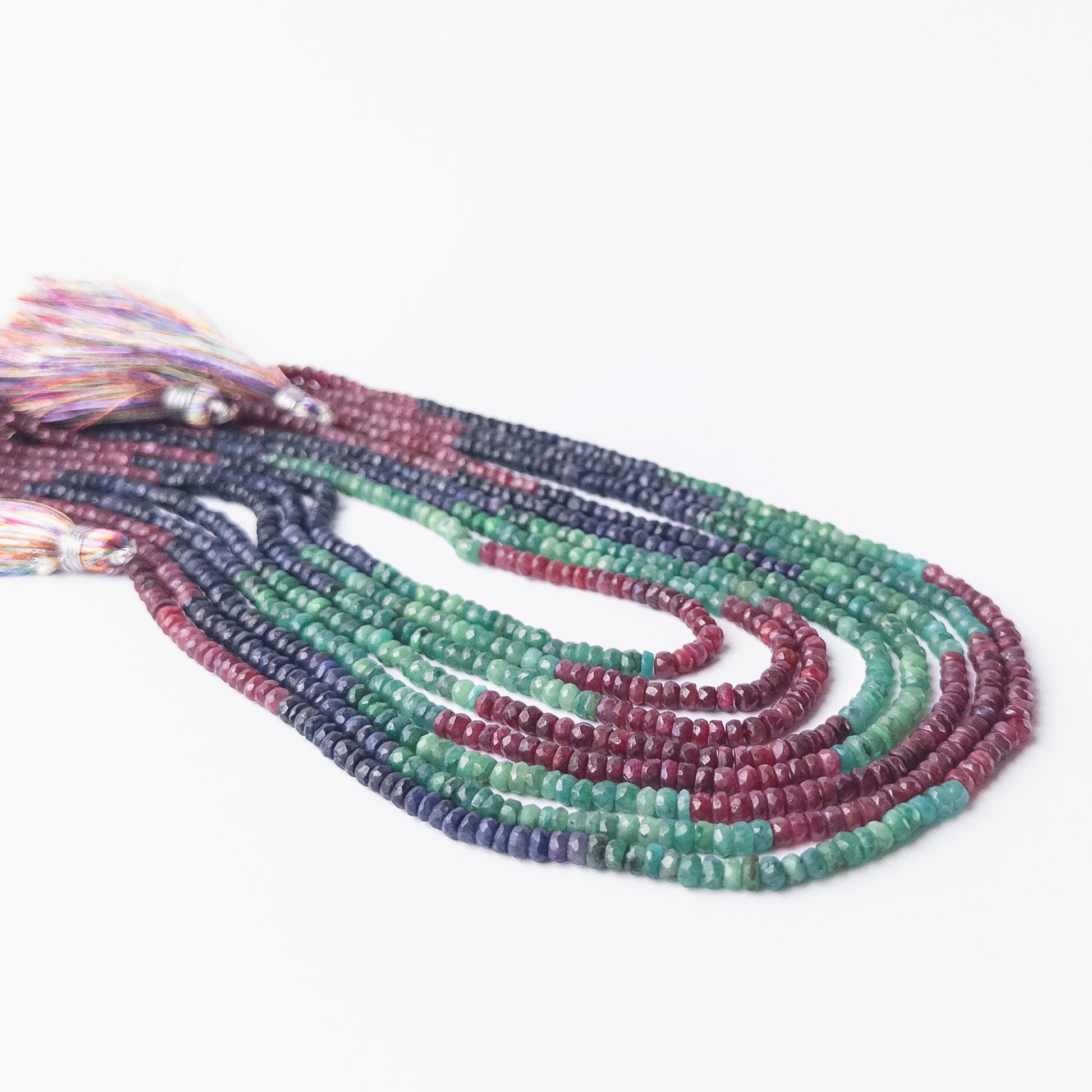 Shimmering Dyed Corundum rondelle beads with bold hues, genuine stone beads suited for detailed beadwork and crafting.