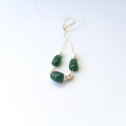 Authentic Emerald and freshwater pearl gemstone beads featuring polished smooth tumble cuts for DIY jewellery.