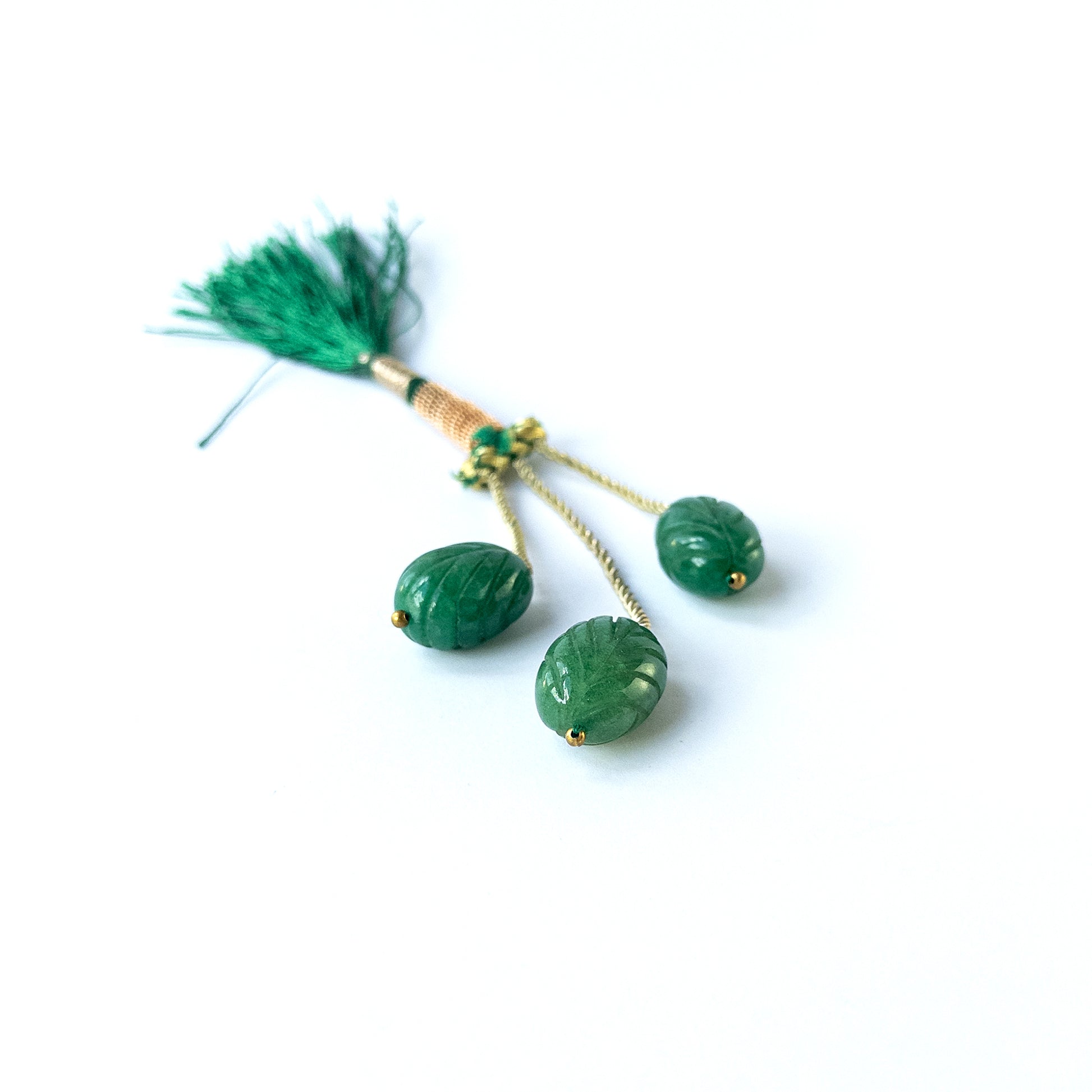 Genuine emerald stone beads with detailed carved oval shaping, ideal for artisan and handmade jewellery.