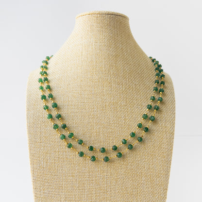High‑quality pumpkin‑cut Emerald beads with polished shine and elegant arrangement ideal for handcrafted jewellery sets.