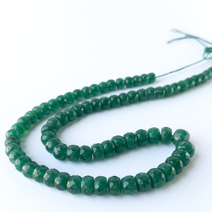 Genuine gemstone beads in Emerald showing faceted brilliance and quality craftsmanship for DIY jewellery projects.