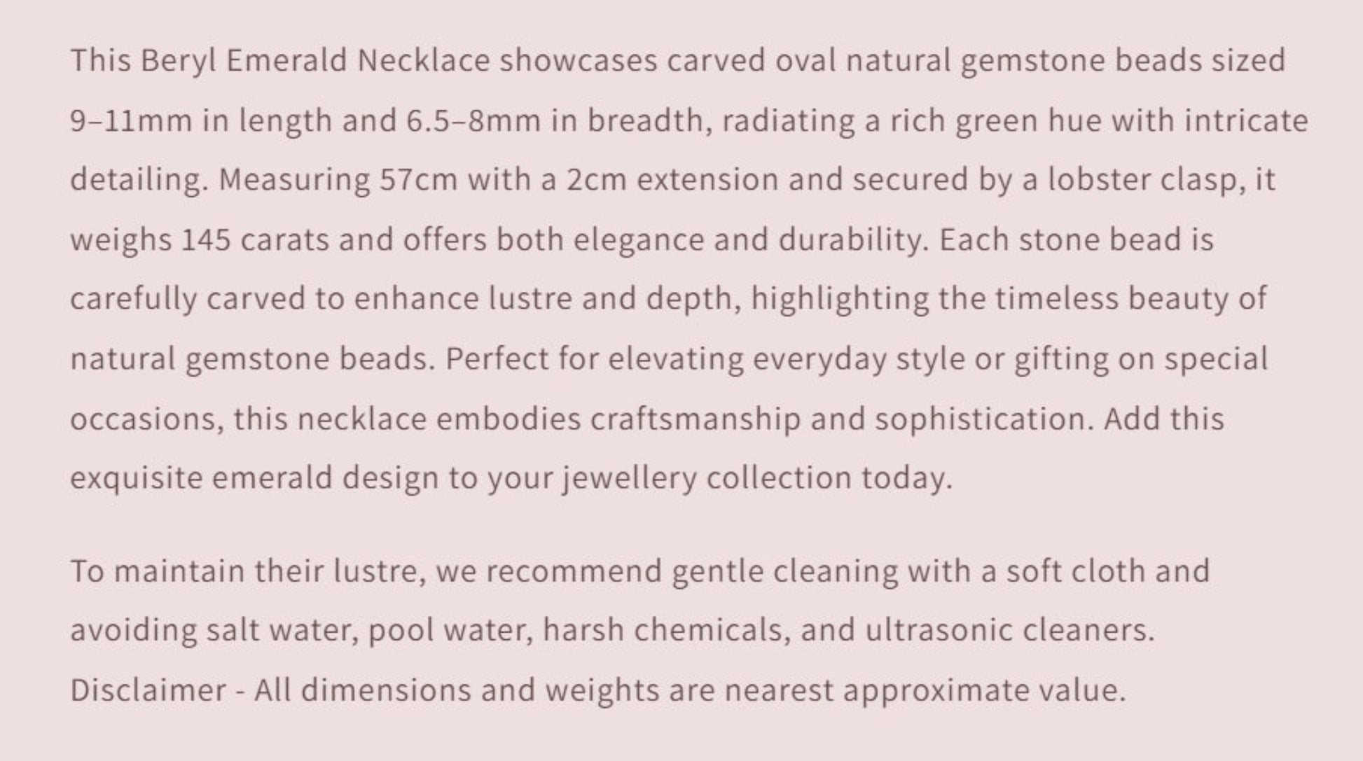 Text describing the product details of the gemstone beads , as seen on the Australian owned and trusted bead supplier, Melbourne Gemstone Beads.