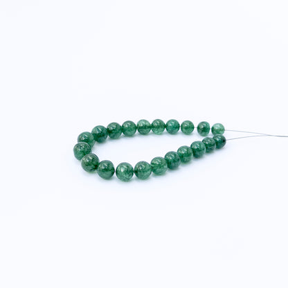High‑quality Emerald stone beads in smooth round cut, perfect for elegant DIY jewellery designs.