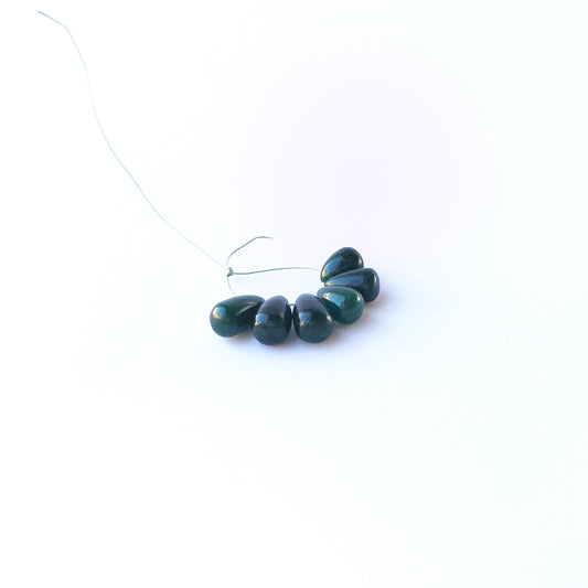 Genuine Emerald stone beads in smooth briolette cut ideal for DIY jewellery making.