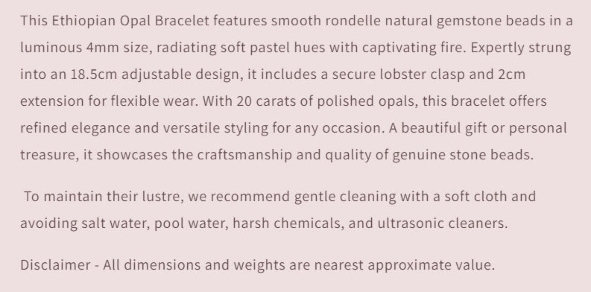 Text describing the product details of the gemstone beads , as seen on the Australian owned and trusted bead supplier, Melbourne Gemstone Beads.