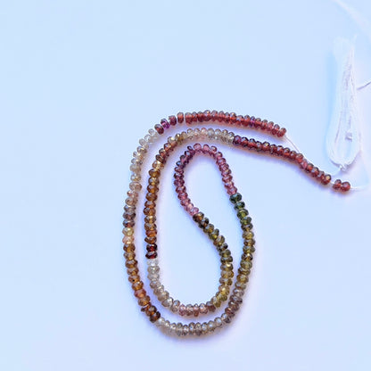 Faceted Tourmaline | 3.5-4mm Bead Size | 34cms Strand Length