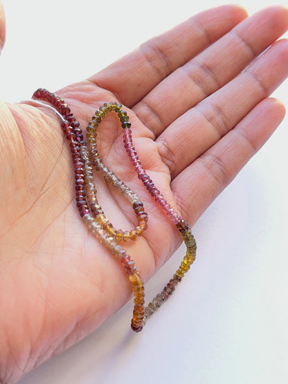 Faceted Tourmaline | 3.5-4mm Bead Size | 34cms Strand Length