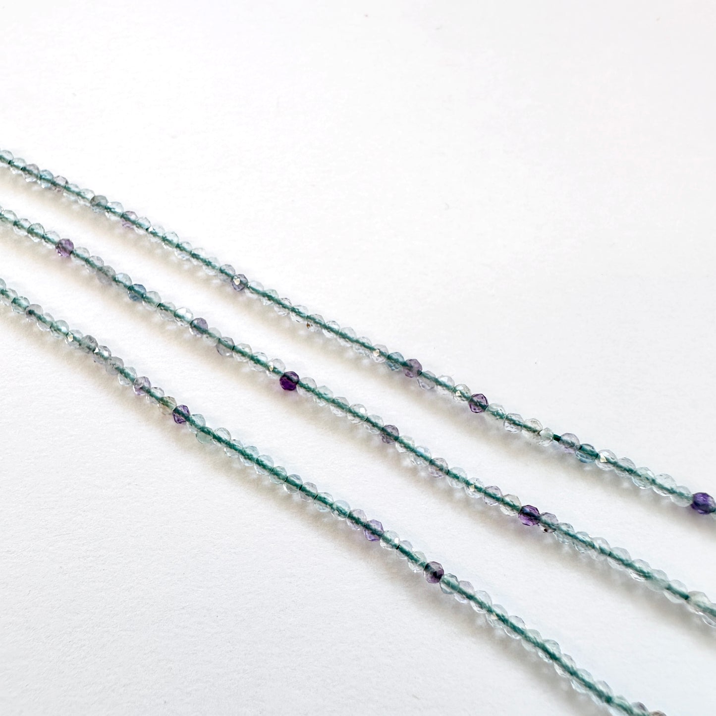 Fluorite stone beads with precise faceted rondelle cut and premium polish.