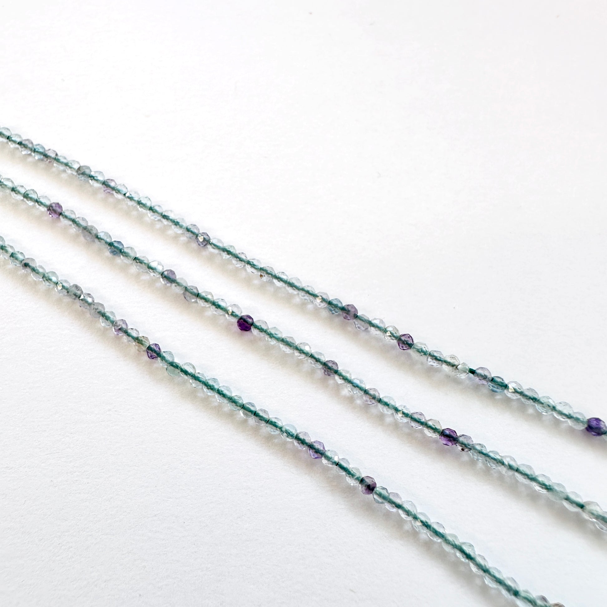 Fluorite stone beads with precise faceted rondelle cut and premium polish.