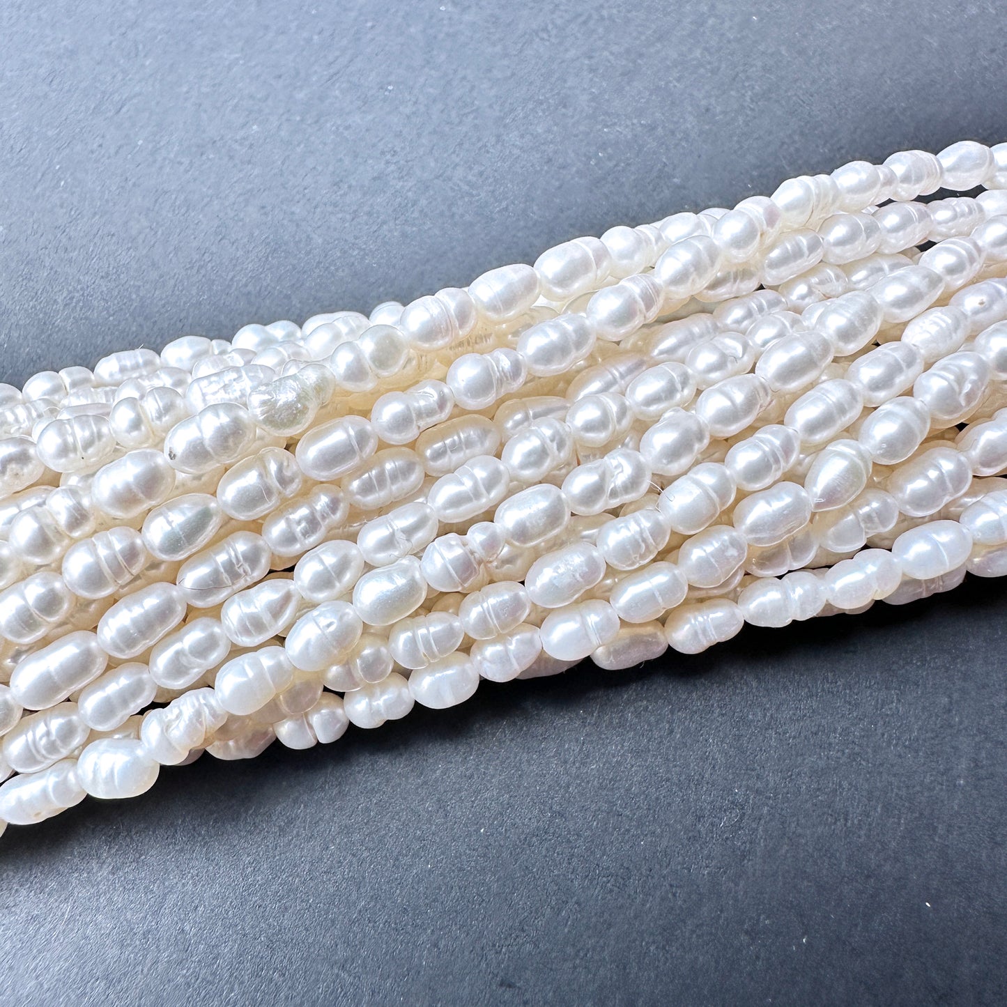 Pearls with organic baroque rice shape for handmade jewellery components.