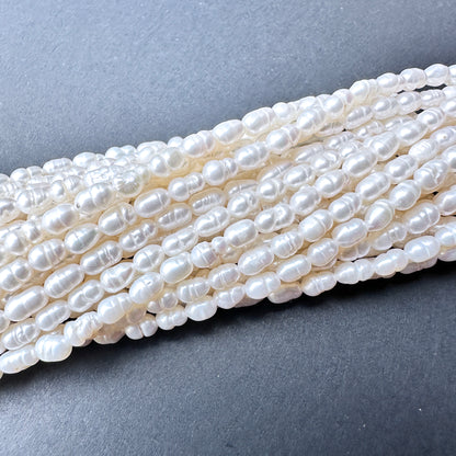 Pearls with organic baroque rice shape for handmade jewellery components.
