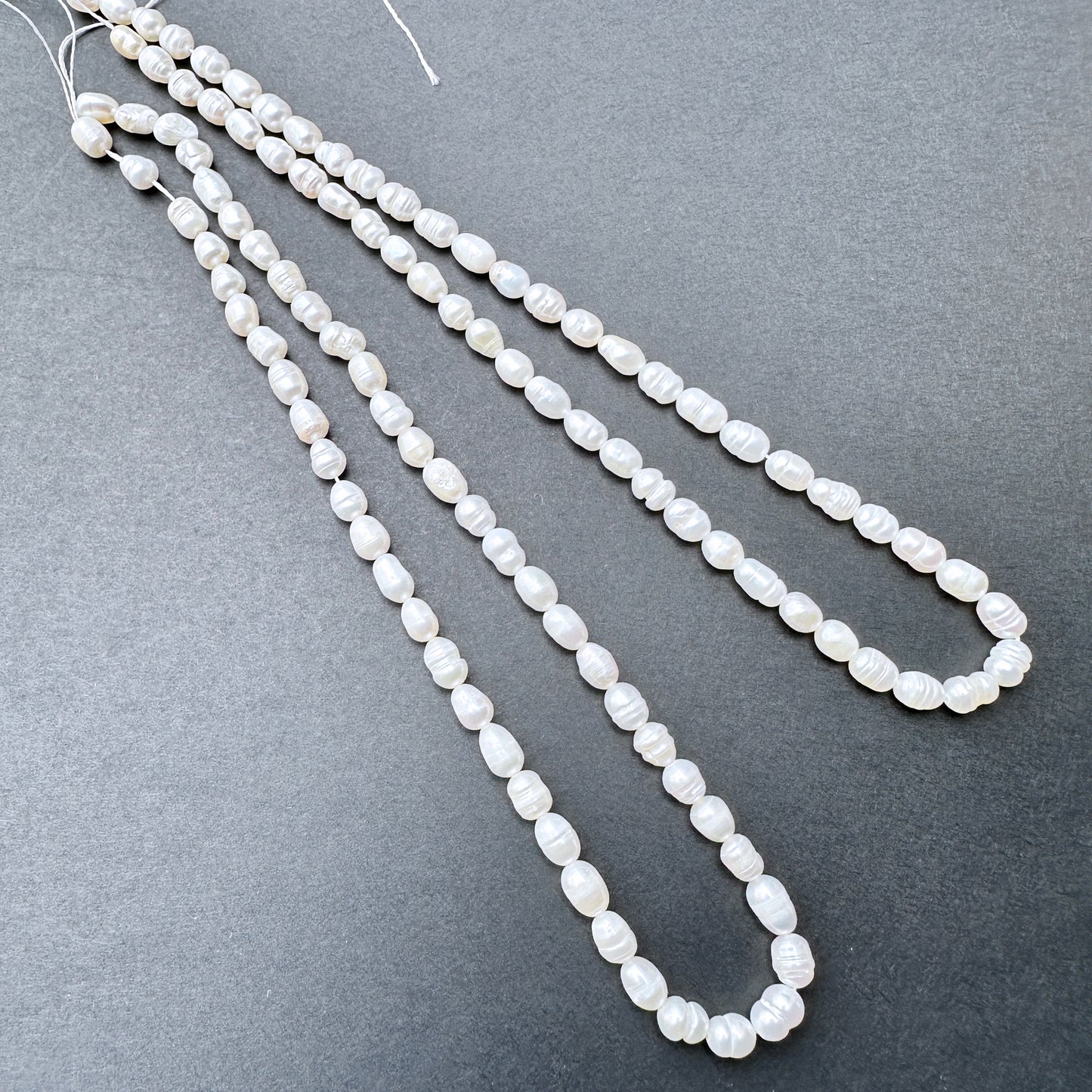 Pearls with organic baroque rice shape for handmade jewellery components.