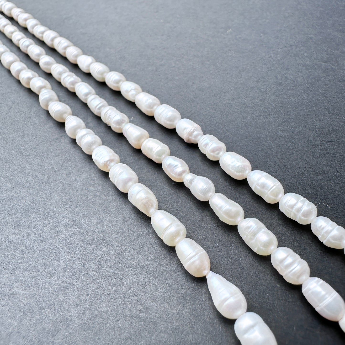 Handmade jewellery components featuring Freshwater Pearls with consistent lustre and unique form.