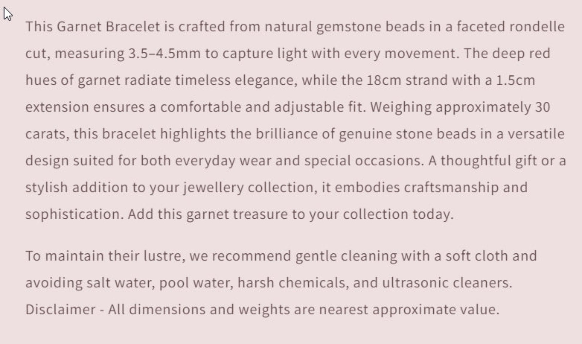 Text describing the product details of the gemstone beads , as seen on the Australian owned and trusted bead supplier, Melbourne Gemstone Beads.