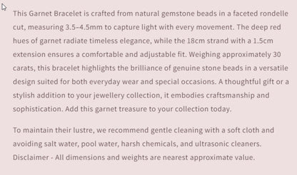 Text describing the product details of the gemstone beads , as seen on the Australian owned and trusted bead supplier, Melbourne Gemstone Beads.