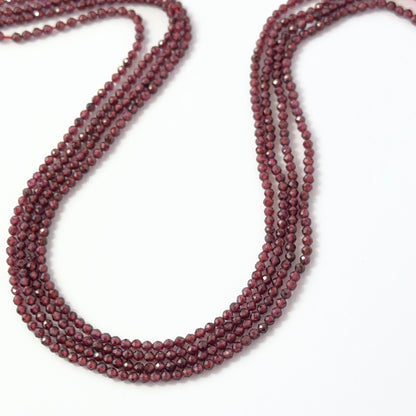 High‑quality Garnet gemstone strand featuring small 2.5mm faceted rondelles